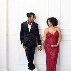 Elegant Red Sequin Gown